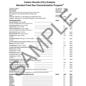 Standard Feed Gas Characterization Program