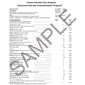 Advanced CO2 Feed Gas Characterization Program